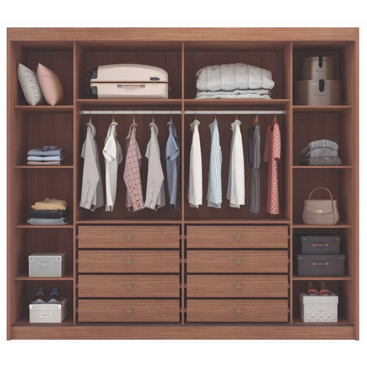 Guarda-Roupa 2 Portas Brusque 2,412 M Cumaru/Fendi/Cumaru – NOVO HORIZONTE