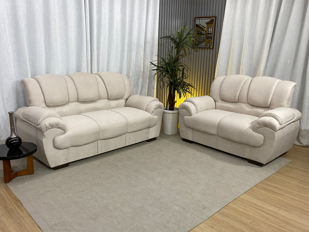 Sofá 2 e 3 Lugares Linho Bege Mônaco