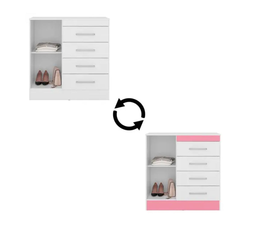 Cômoda Montevideu 4 Gavetas 1 Porta Demobile Branco flex