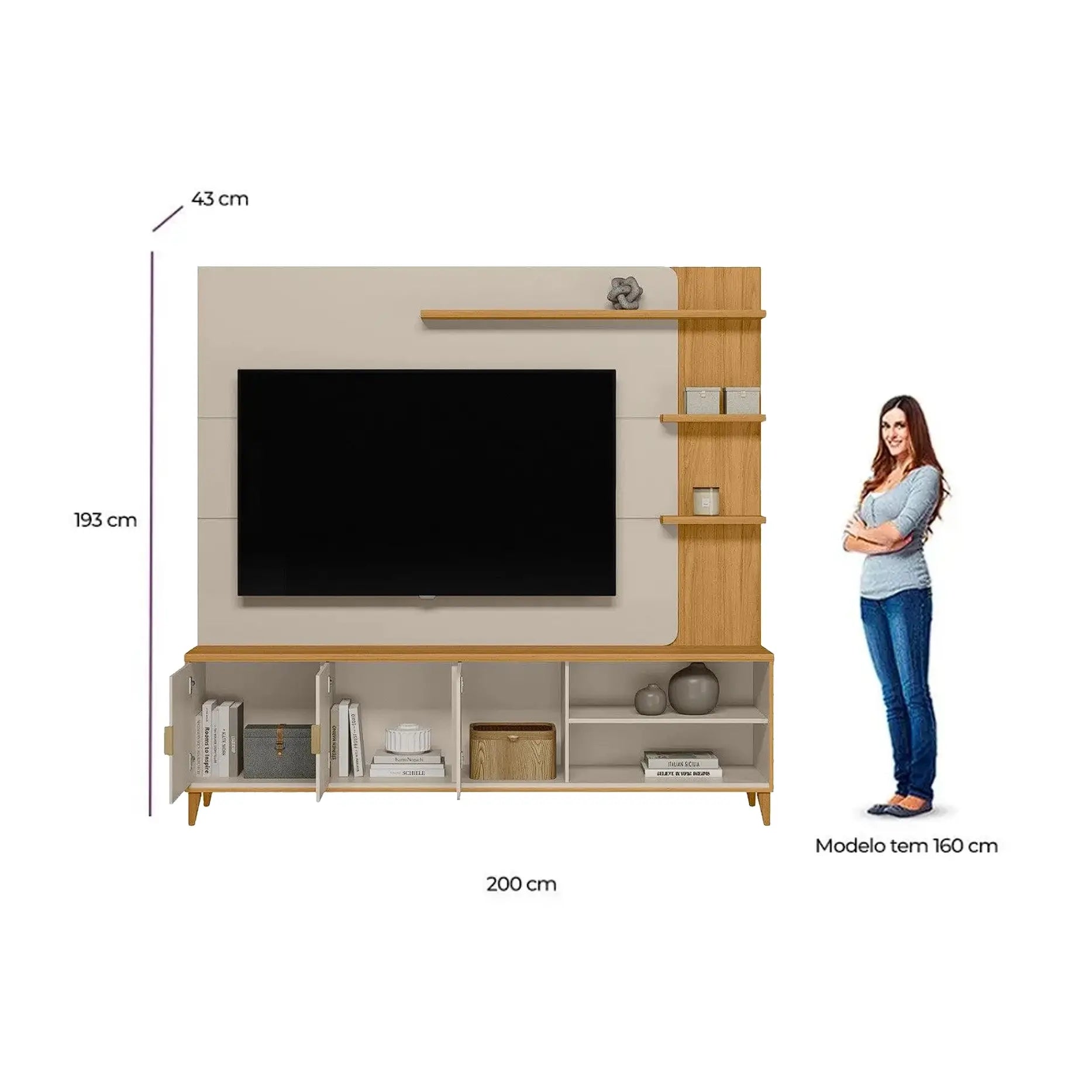 Estante Napoli para TV até 70 Polegadas 3 Portas Linea