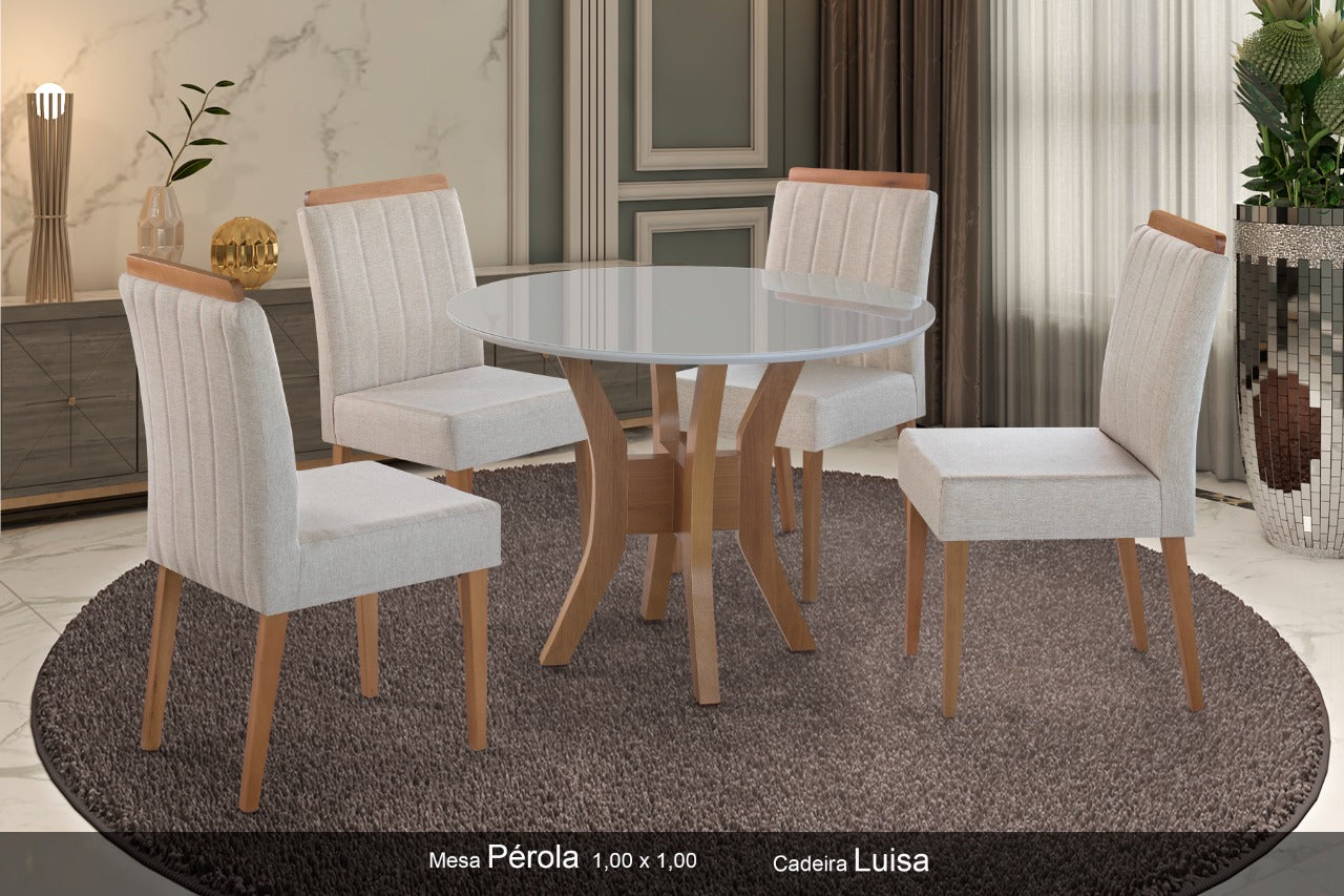 MESA PEROLA COM CADEIRA LUIZA - Móveis furniture