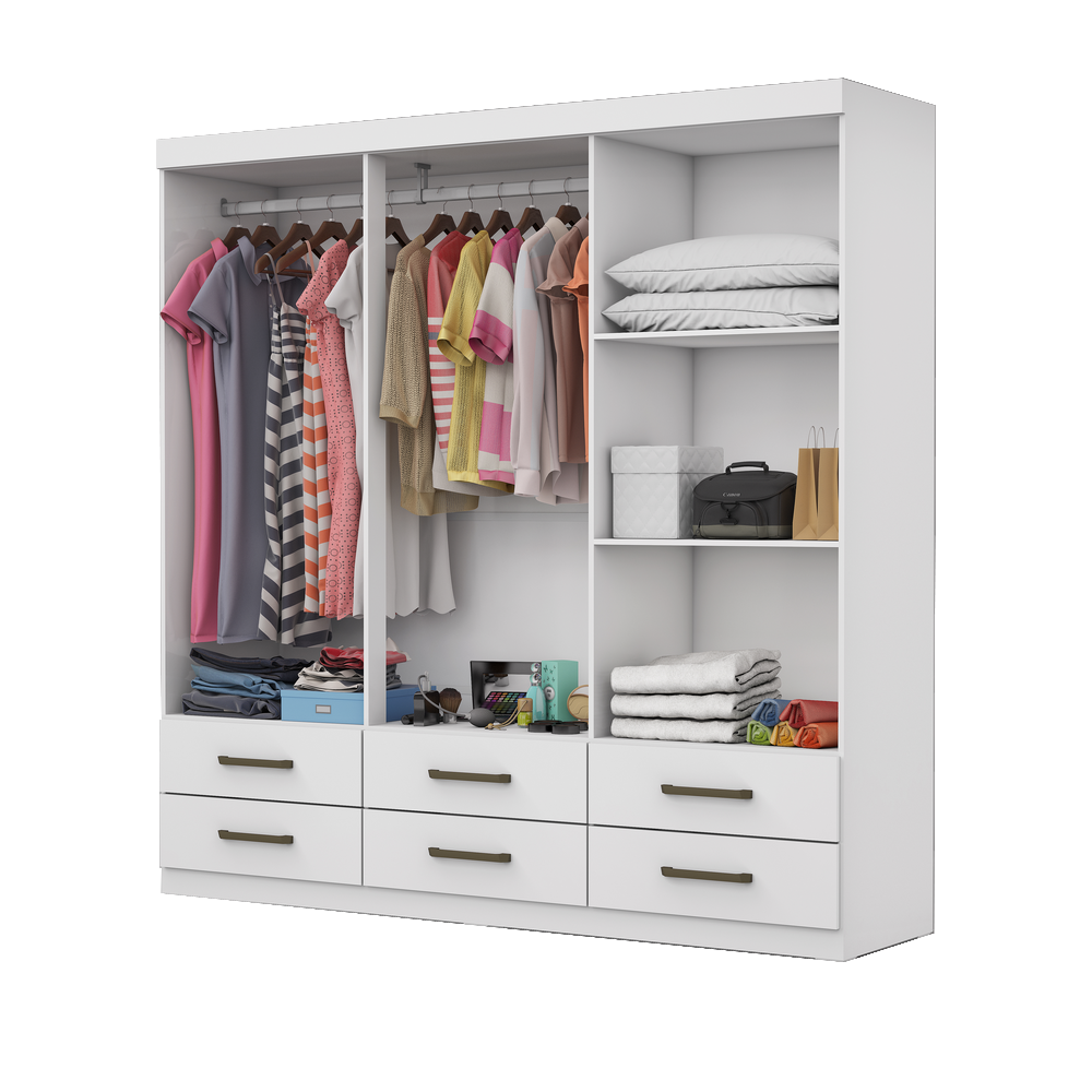 Guarda-Roupa 6 Portas(Sem Espelho/Sem Pes)Dallas 1,53 m Cinamomo – CARIOCA MOVEIS