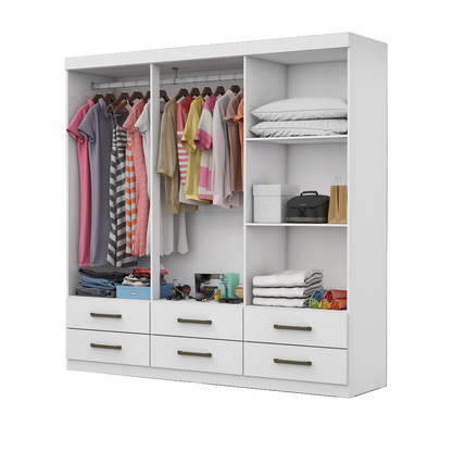 Guarda-Roupa 6 Portas(Sem Espelho/Sem Pes)Dallas 1,53 m Cinamomo – CARIOCA MOVEIS