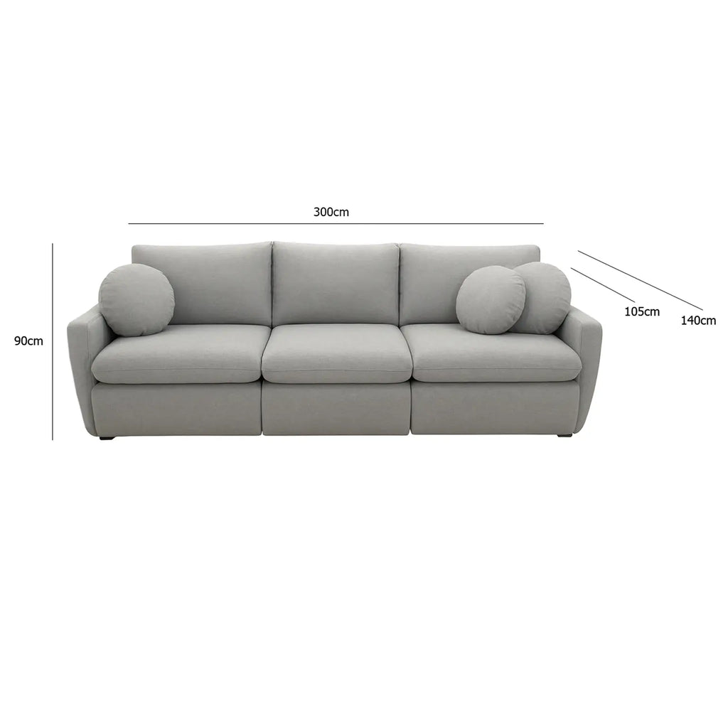 Sofá Cama Amaranto 300cm em Linho 6 Lugares Retrátil Innove