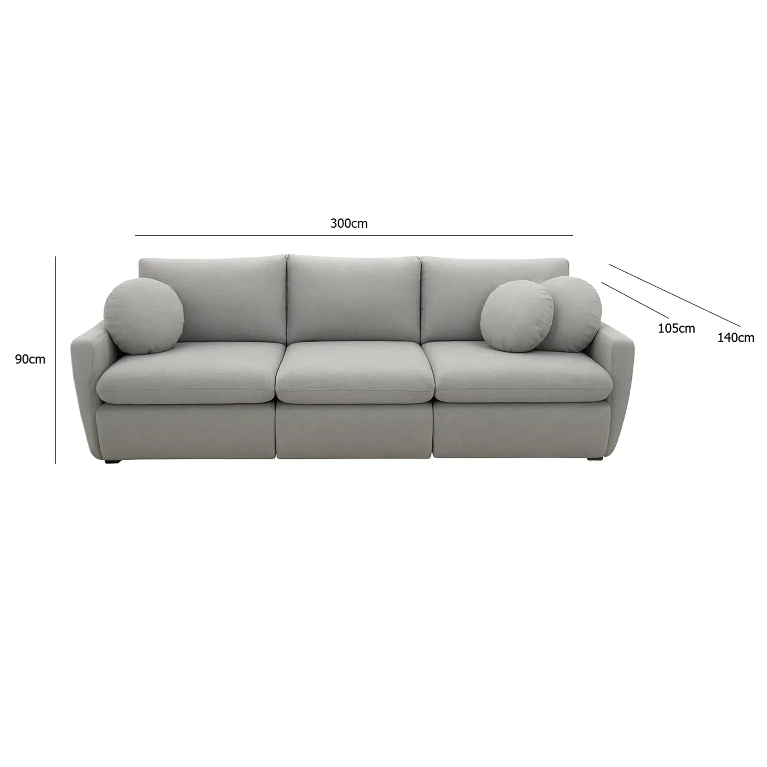 Sofá Cama Amaranto 300cm em Linho 6 Lugares Retrátil Innove