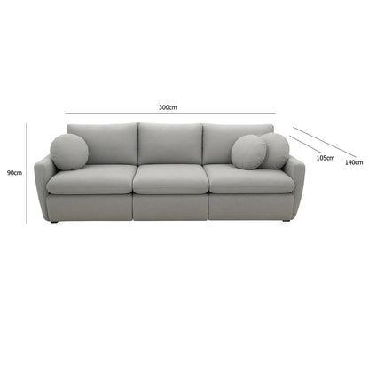 Sofá Cama Amaranto 300cm em Linho 6 Lugares Retrátil Innove