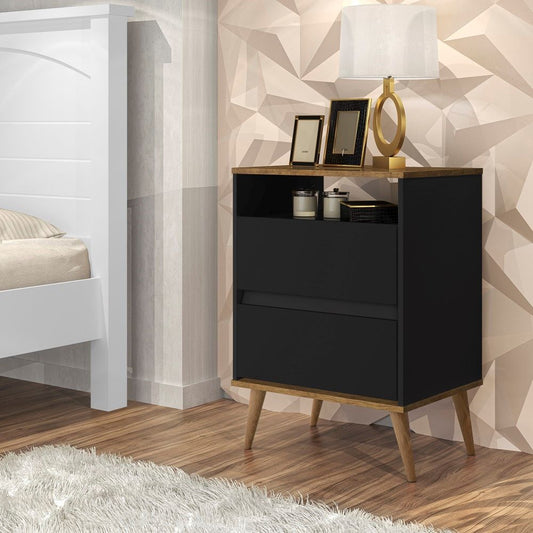 Criado Lotus 2G1N Preto.Jequitiba J A Mov - Móveis furniture