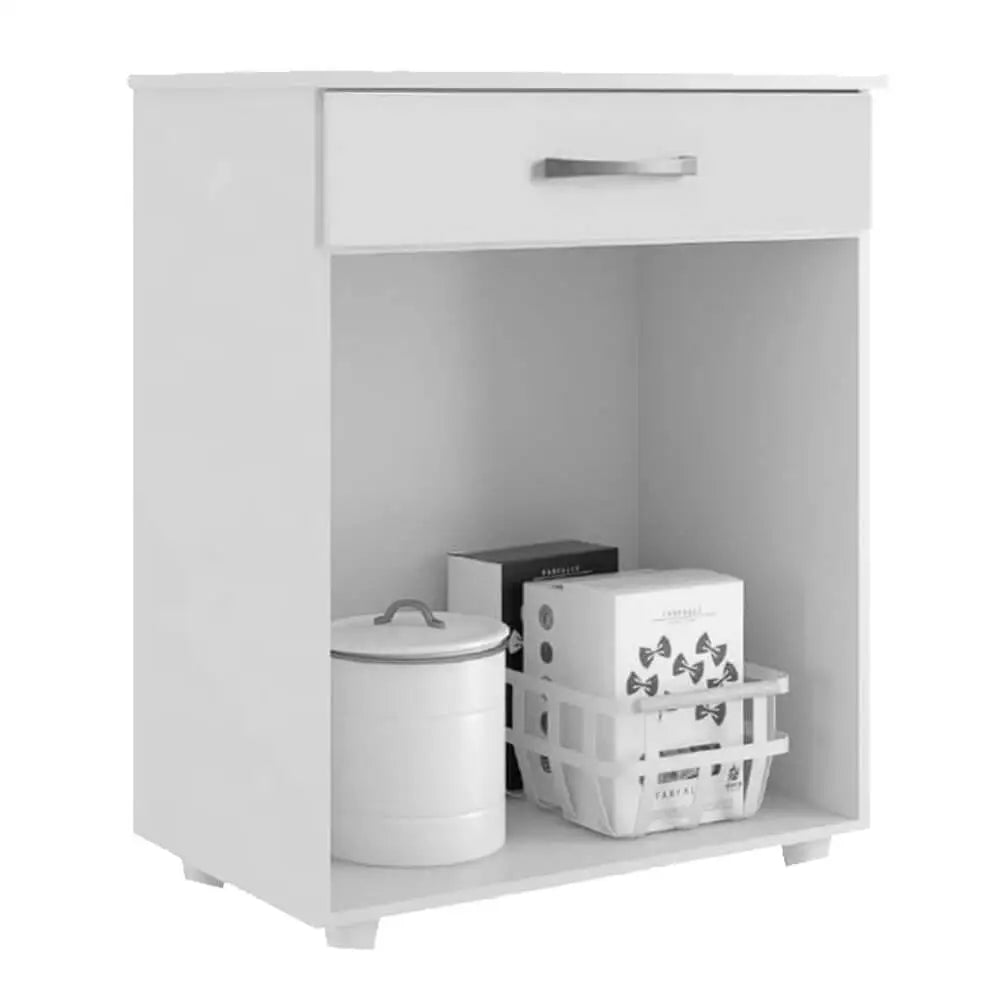 Armário Balcão Para Cozinha Multiuso 2 Portas 1 Gaveta Duna Branco - Móveis furniture