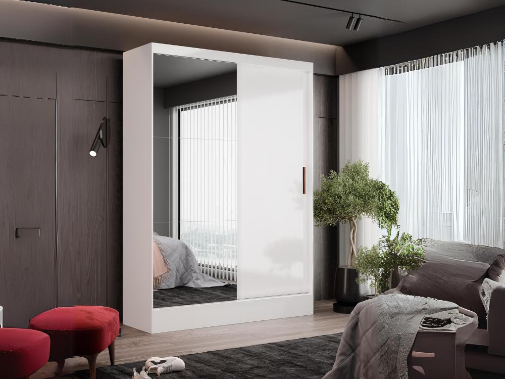 Guarda-Roupa Santiago c/ espelho 2 Portas e 2 Gavetas – Branco - Móveis furniture