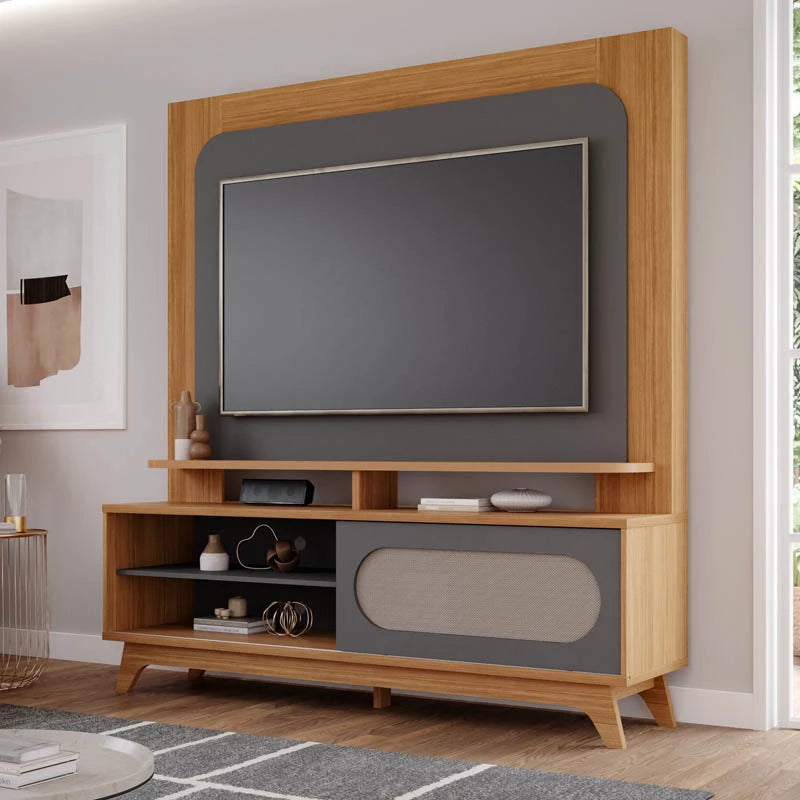 Home Noruega Larg. 1.80m Nature/Grafite Permóbili - Móveis furniture