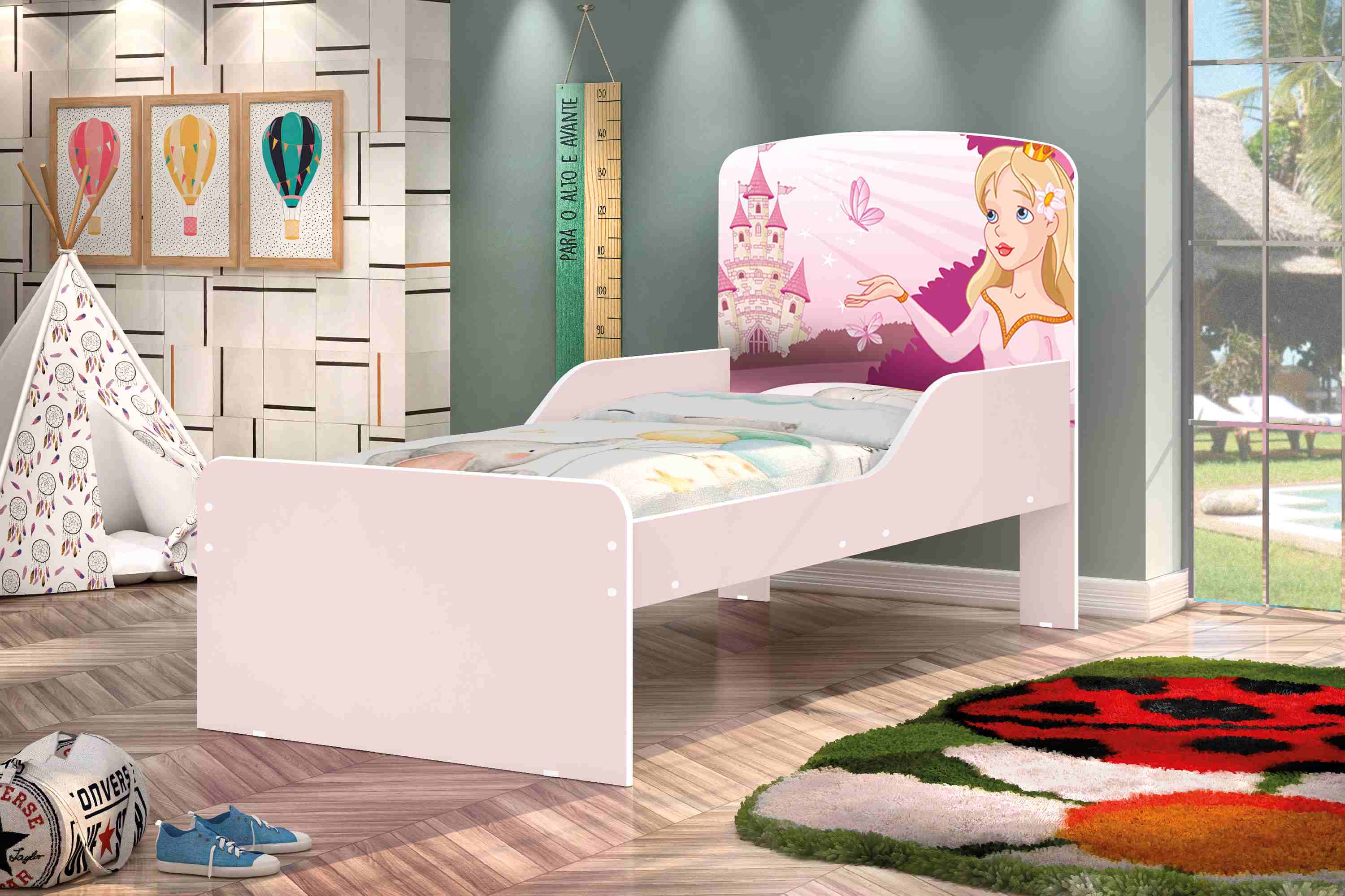 Cama Infantil Nicole Princesa Branco - Móveis furniture