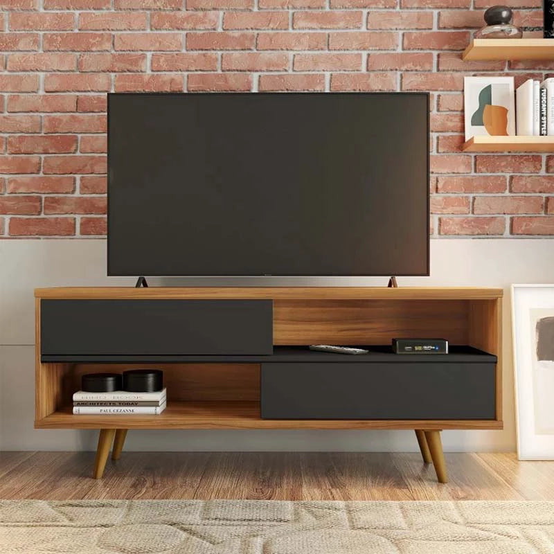 Rack Bancada NT 1180 Larg.1.35m TV até 50 Polegadas Freijó/Preto Notável - Móveis furniture