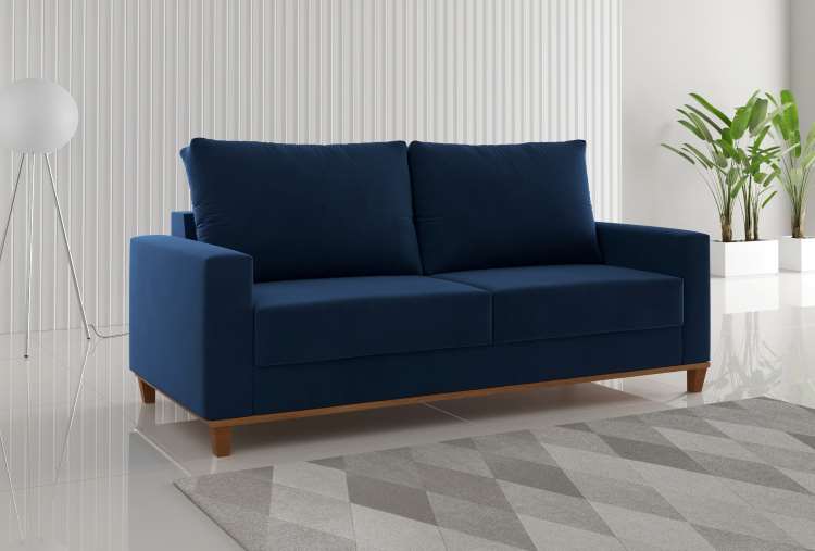 Estofado Living Felicia 180 3 Lgs Veludo Terracota Viero