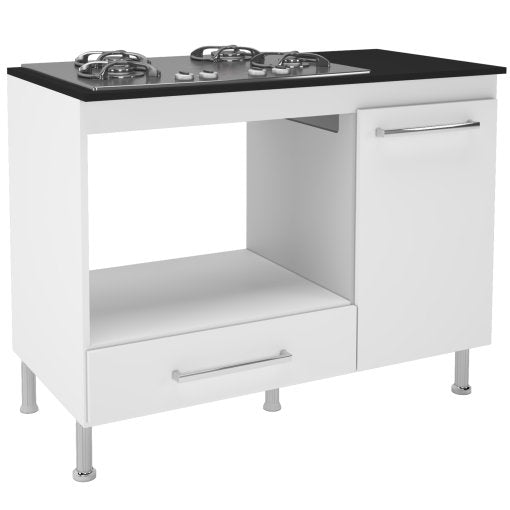 Balcão para Cooktop Indekes 105cm 1 Porta 1 Gaveta - Móveis furniture