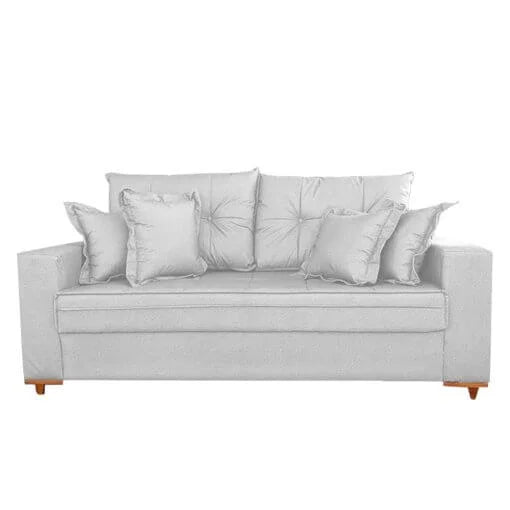 Sofá Vicam 05 com Almofadas Soltas 3 Lugares Tecido Linho 200cm Vicam - Móveis furniture