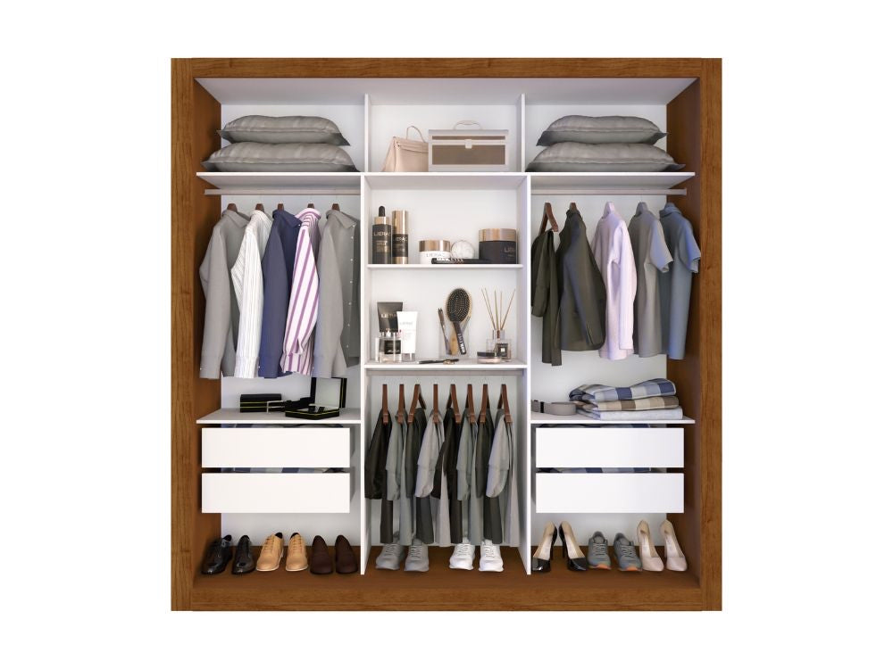Guarda-Roupa Panamá 3 portas de correr flex – Cinamomo/Off White - Móveis furniture
