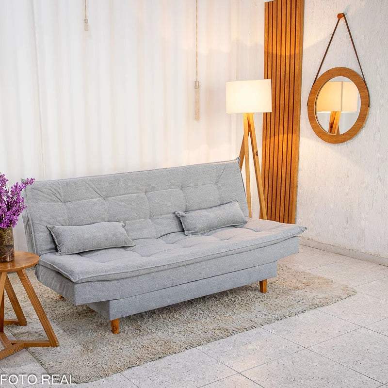 Sofá Cama Premium Linho Cinza 2275 Larg. 1.80m