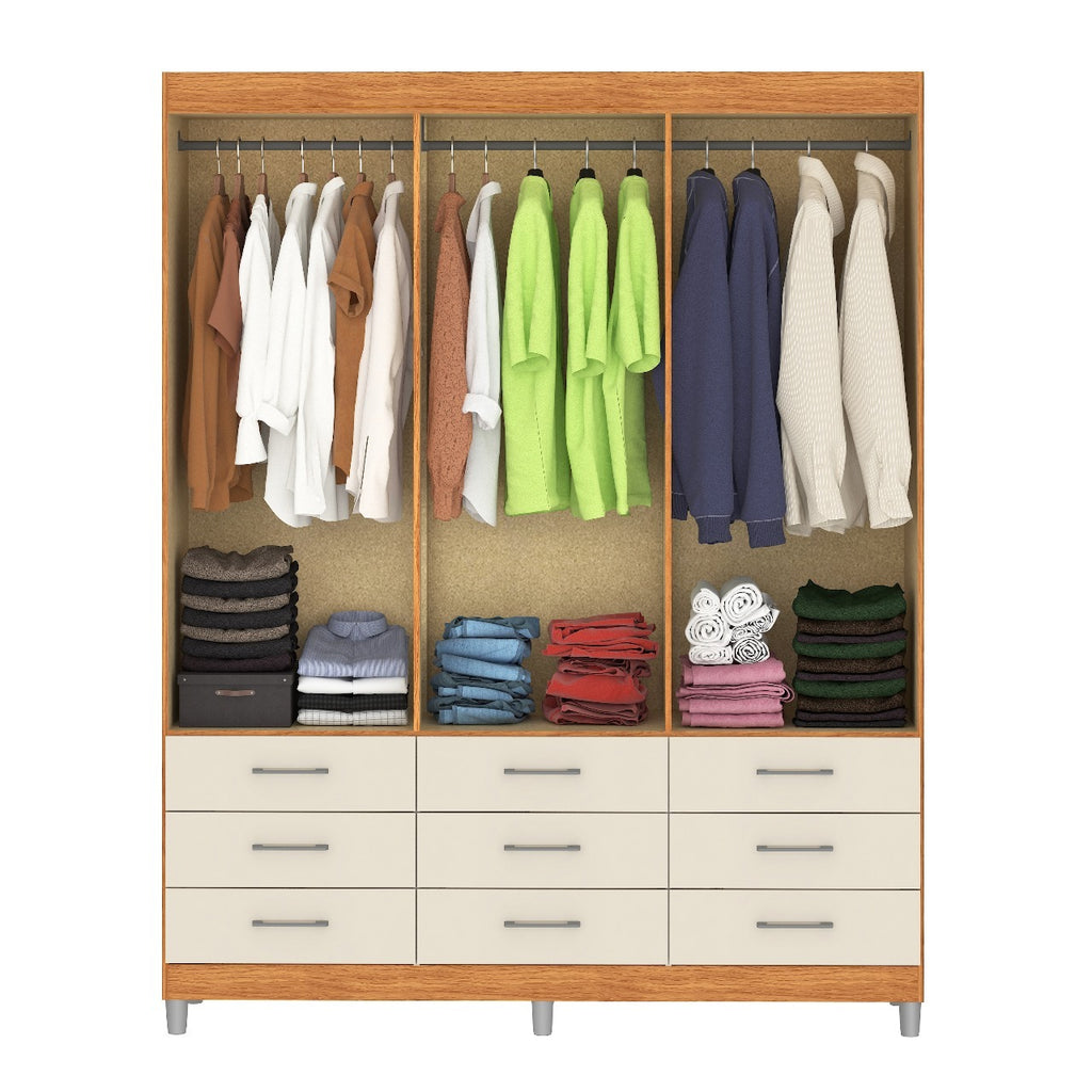 Guarda-Roupa 6 Portas Paraty 3690 1,50 m Cinamono/Off White – FELLICCI