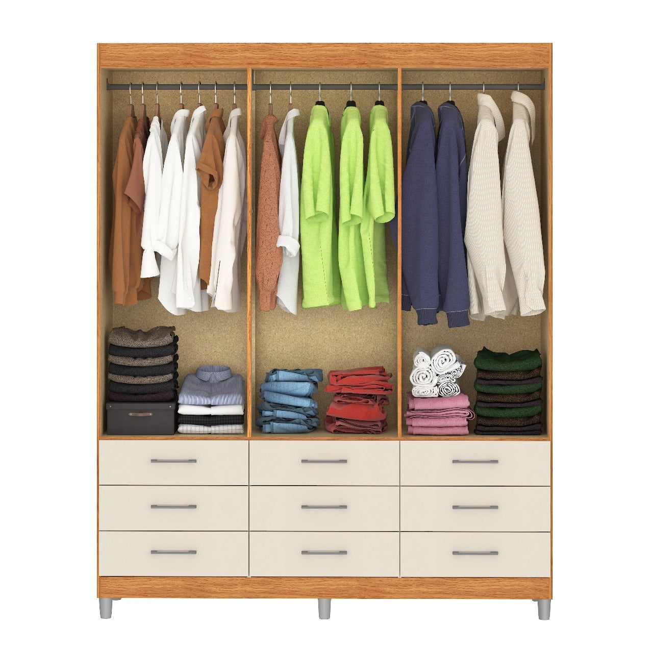 Guarda-Roupa 6 Portas Paraty 3690 1,50 m Cinamono/Off White – FELLICCI