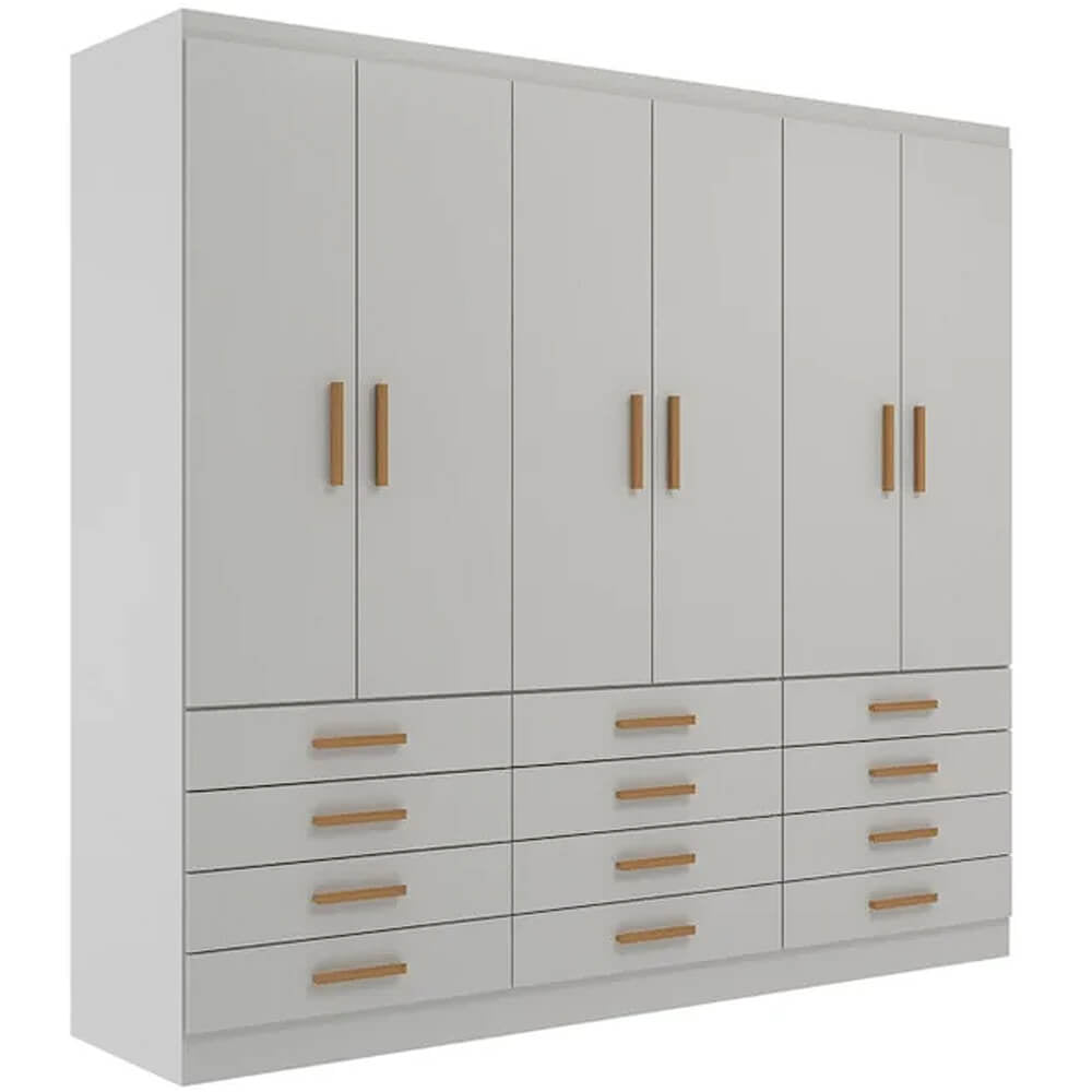 Guarda Roupa New Monaco Casal 6 Portas 12 Gavetas Evidencia - Móveis furniture