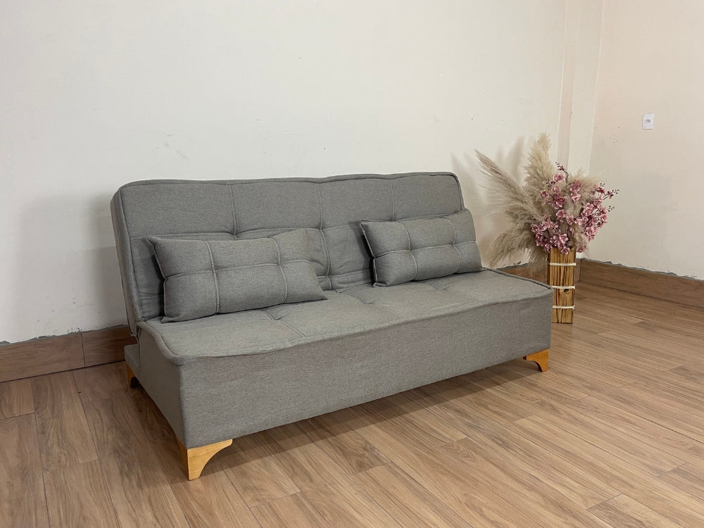 Sofá Cama Zayn 1.86m – Marrom Linho