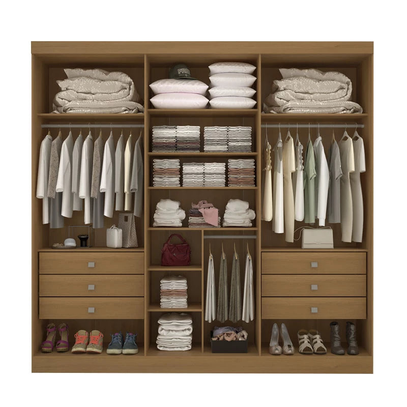 Roupeiro 6 Portas Da Vinci Plus 100% MDF Cinamomo/Off Ripado - D doro - Móveis furniture