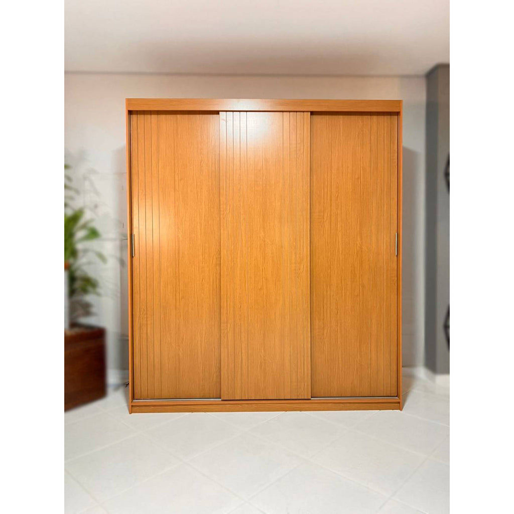 Guarda Roupa Oslo 3 Portas de Correr c/ 4 Gavetas - Rufato - Naturale