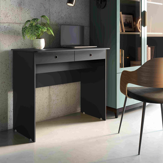 Escrivaninha 2 Gavetas Preto EJ Moveis - Móveis furniture