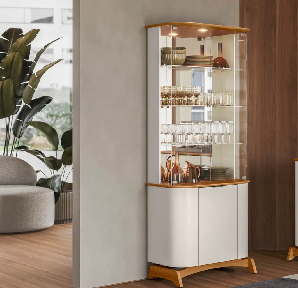 Cristaleira Serena com 3 Portas e LED New Ceval