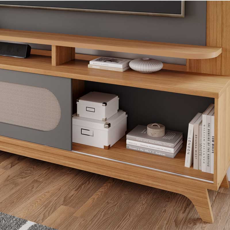 Home Noruega Larg. 1.80m Nature/Grafite Permóbili - Móveis furniture