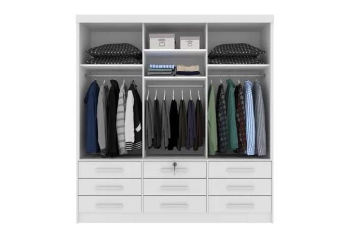 GUARDA ROUPA CHICAGO 3PTS C/ESP 9GAV BRANCO NEVE – TCIL