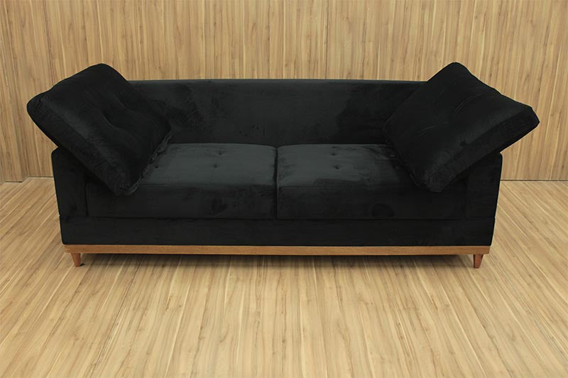 Sofá 3 Lugares Living 2,15 m Preto 504 Milena - Móveis furniture