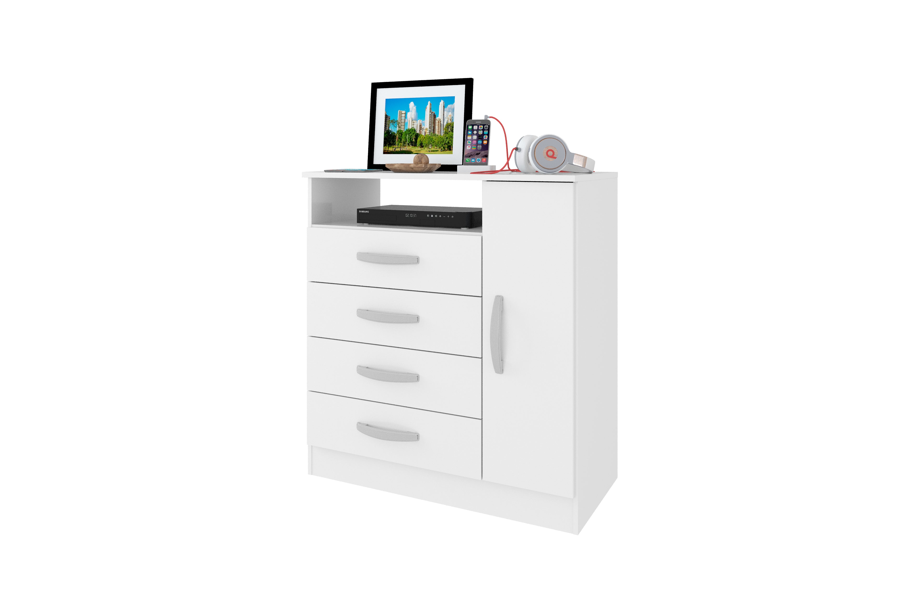 Cômoda Delta 1 Porta 4 Gavetas - Móveis furniture