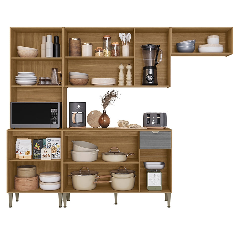 Cozinha Completa (com Balcão) Soul Freijó/Gris – KIT’S PARANÁ