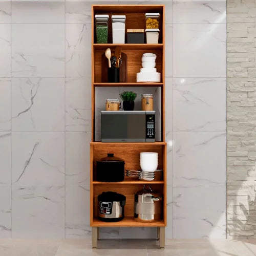 Paneleiro Valencia Torre Quente com 2 Portas Salleto Cinamomo com Off White - Móveis furniture