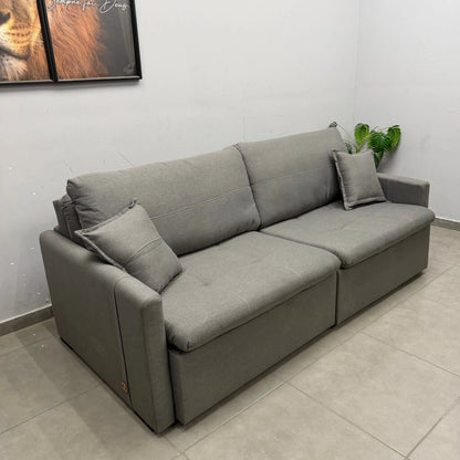 Sofá Cama Portinari 4 Lugares Retrátil e Reclinável 220cm Tecido Linho Innove GRAFITE