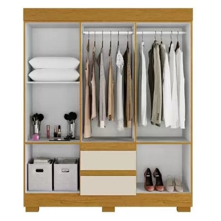 Guarda-Roupa 6 Portas Maya 1,491 m Cinamono/Off White – ACP MÓVEIS - Móveis furniture