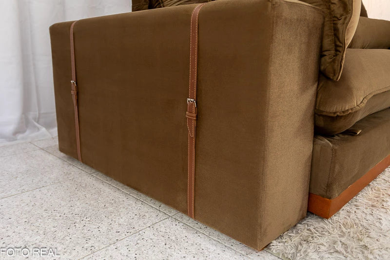 Sofá Retrátil Reclinável Toronto Veludo Bege 4056 Larg. 2.50m - Molas Ensacadas