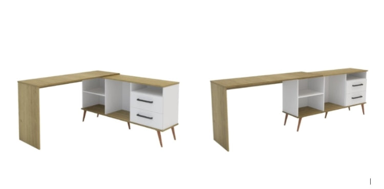 Mesa de Escritorio 4120 2G3N Dakar/Branco I9casa Moveis