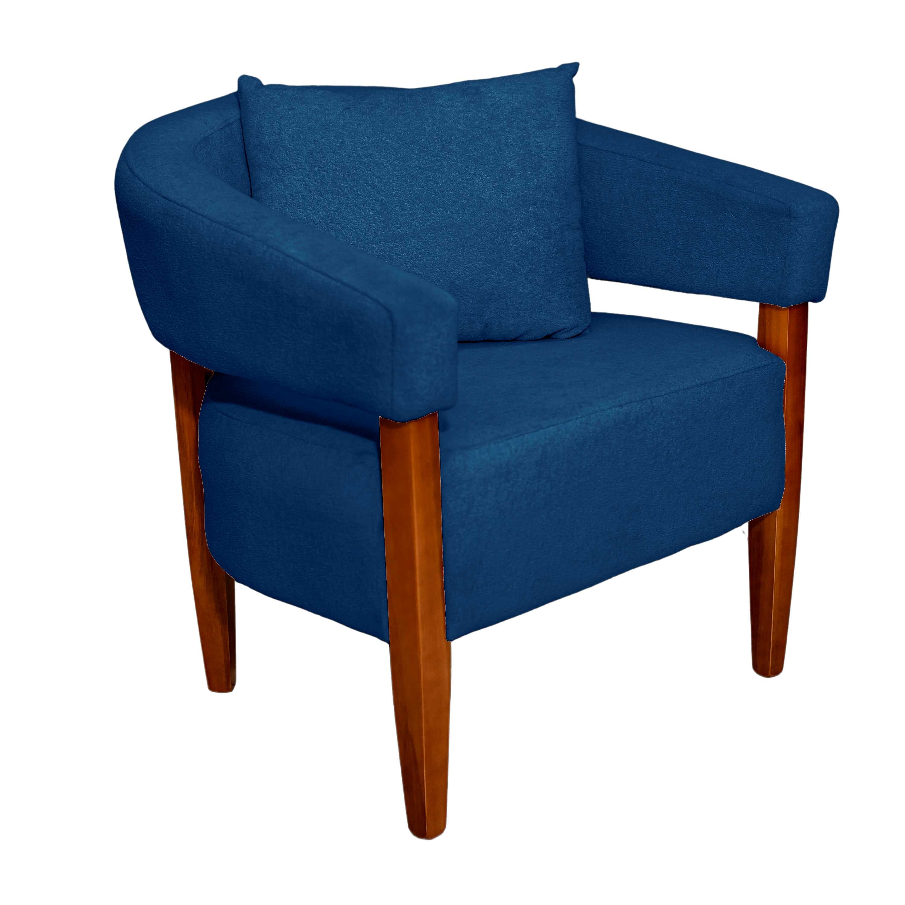 Poltrona Safira Veludo Inca Azul Marinho 24 Bem Estar Estofados