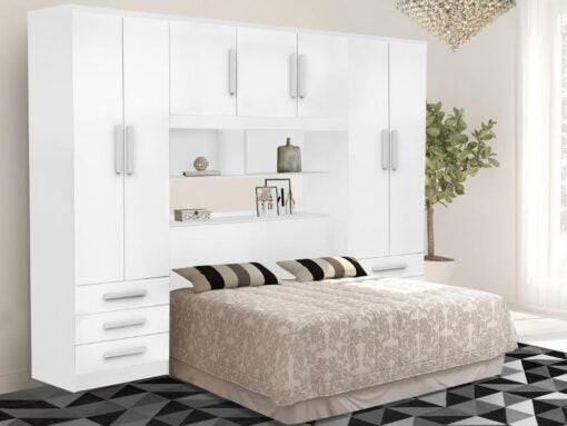 Guarda-Roupa Acoplado México 5 portas + Floripa 2 portas Casal – Branco