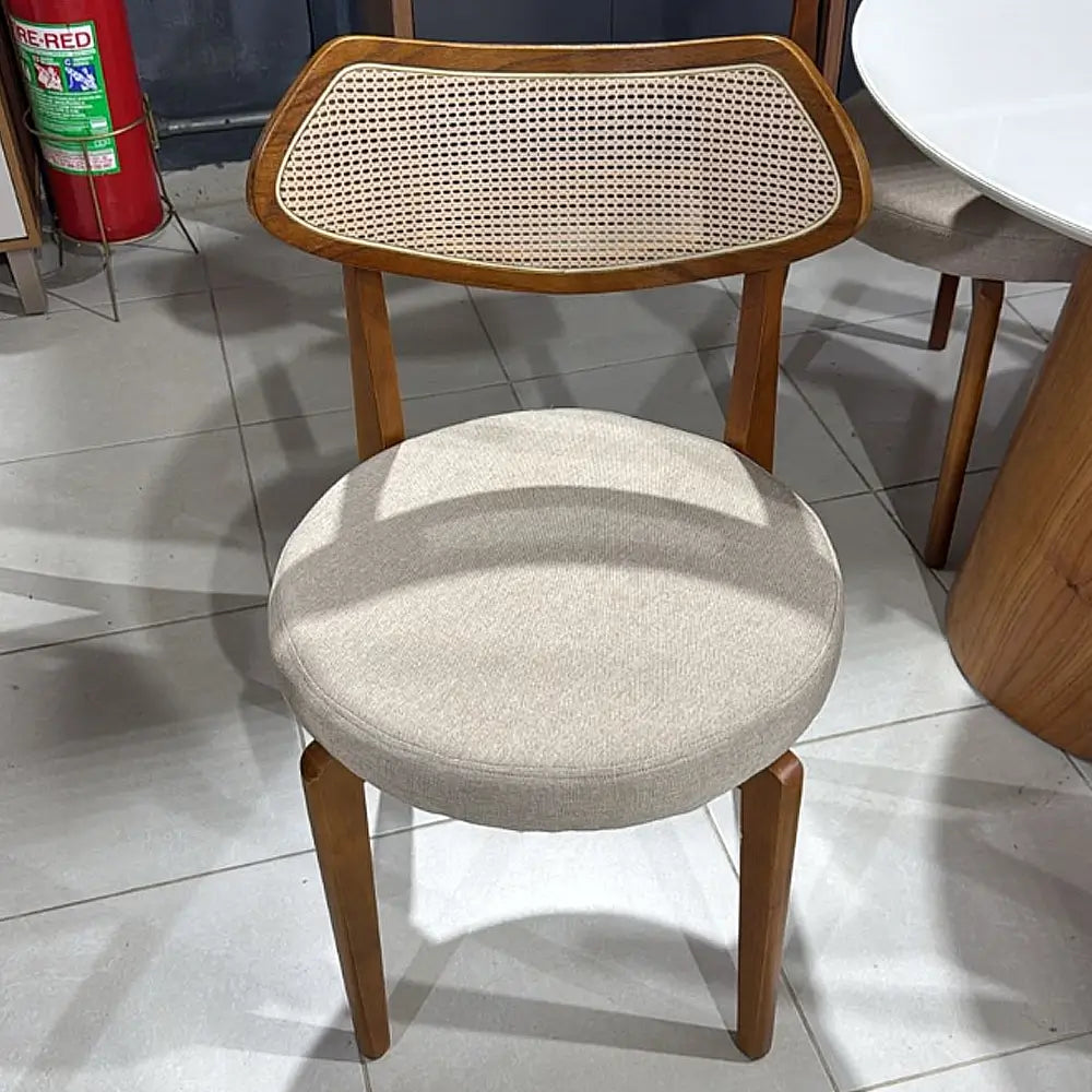 Kit 2 Cadeiras Athenas em Linho Madeira Hr