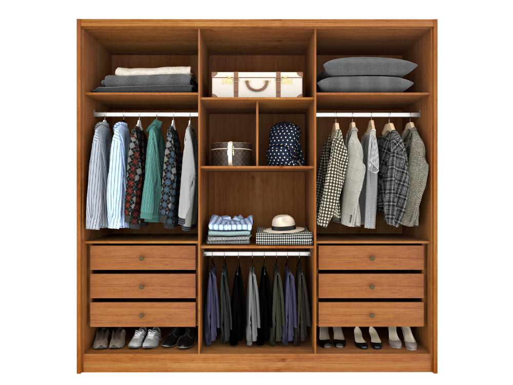 Guarda-Roupa Fortuna 6 Portas e 6 Gavetas Tcil – Cinamomo/Off White - Móveis furniture