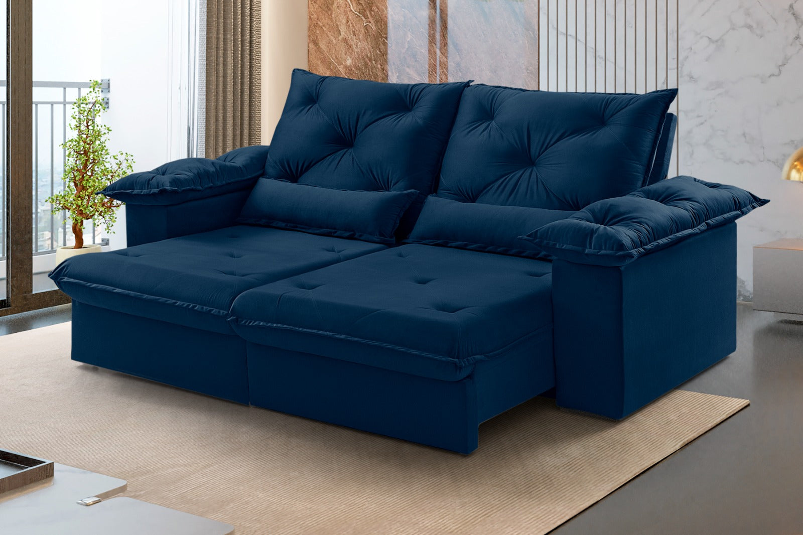 Estofado Retr Atlas 200 2x80 Vel Inca Azul 24 Ideallesr