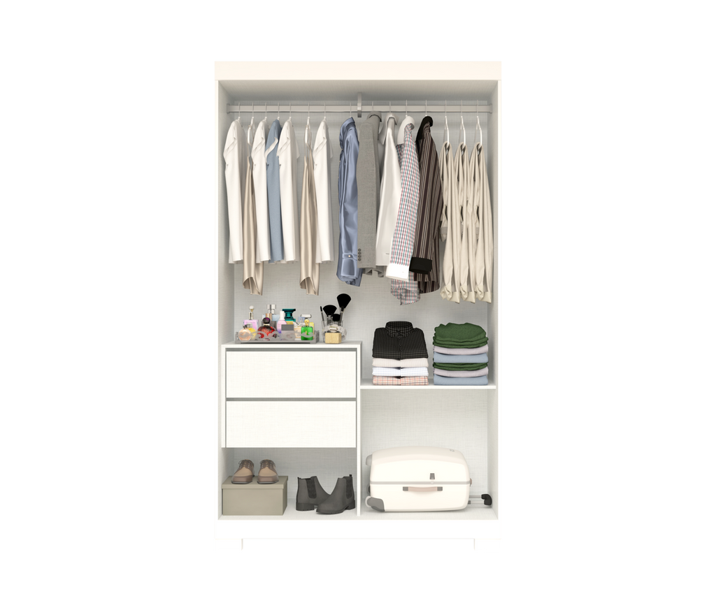 Guarda-Roupa 2 Portas Samira 1,098 m Branco/Azul/Lilás/Rosa Flex – ACP MÓVEIS - Móveis furniture