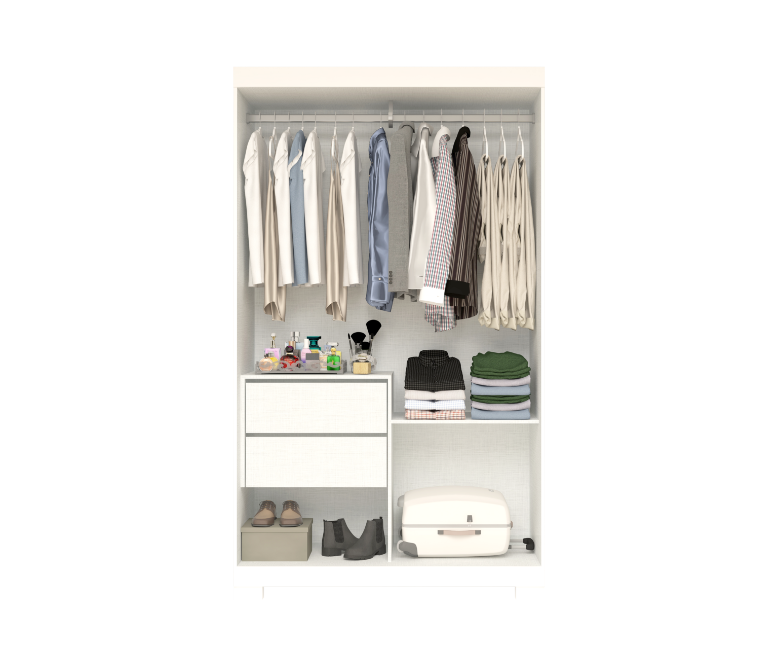 Guarda-Roupa 2 Portas Samira 1,098 m Branco/Azul/Lilás/Rosa Flex – ACP MÓVEIS - Móveis furniture