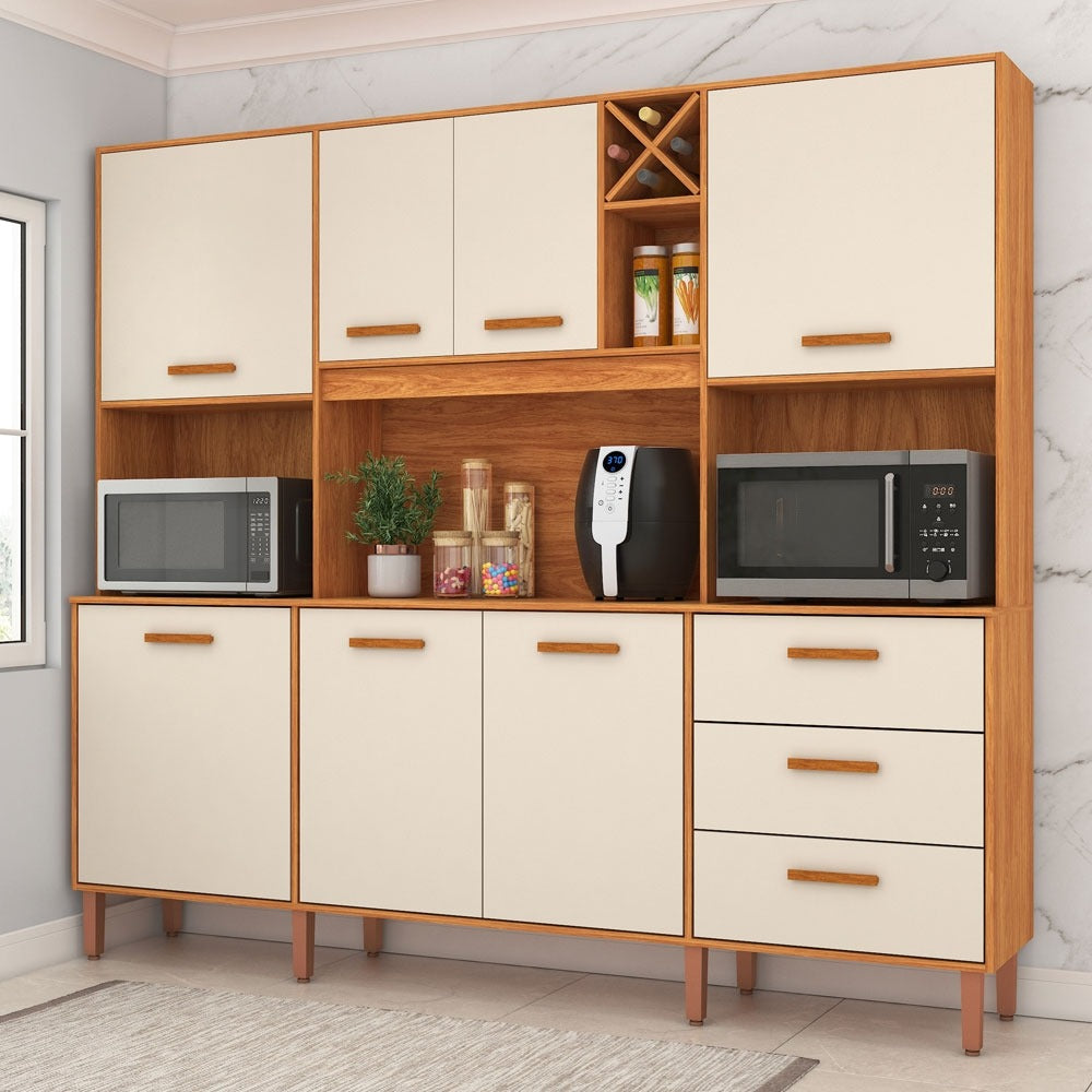 Kit Cozinha Modena CM730 2,18 m Cinamomo/Off White – FELLICCI