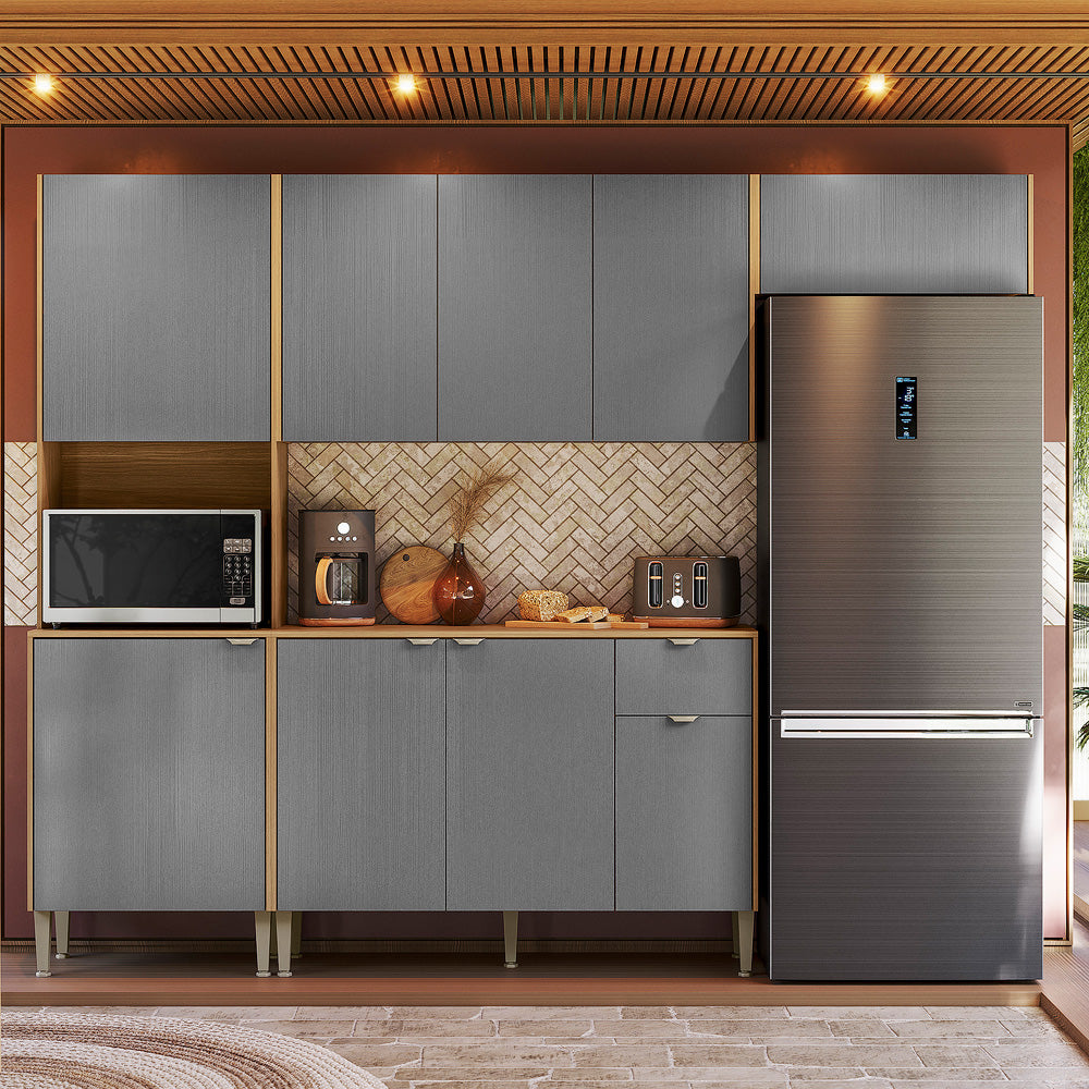 Cozinha Completa (com Balcão) Soul Freijó/Gris – KIT’S PARANÁ