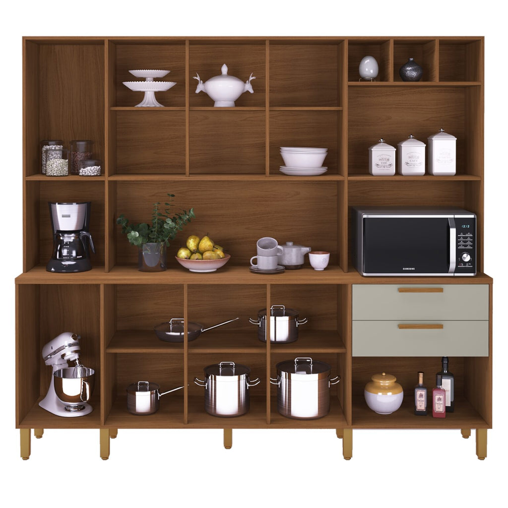 Kit Cozinha Porto 2,19 m Freijó/Off White – INDÉKES
