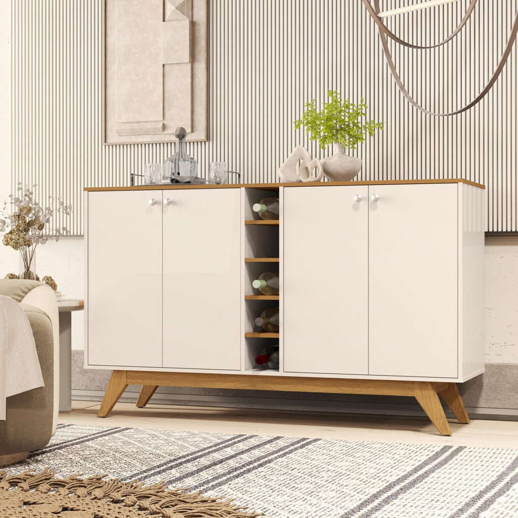 Buffet 4 Portas Jocasta Off White/Cedro – SAL MOVELARIA